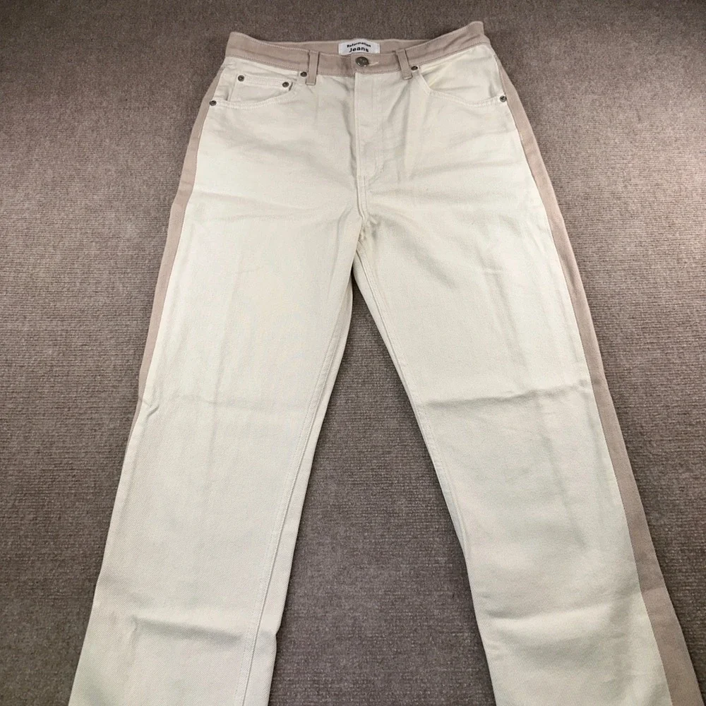 Reformation Cynthia Tonal Reworked High Rise Straight Jeans Clay Size 29